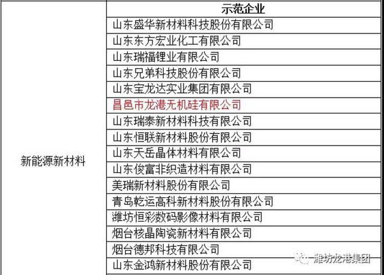 Congratulations Changyi Longgang inorganic silicon Co., Ltd. won the Shandong gazelle demonstration enterprise.