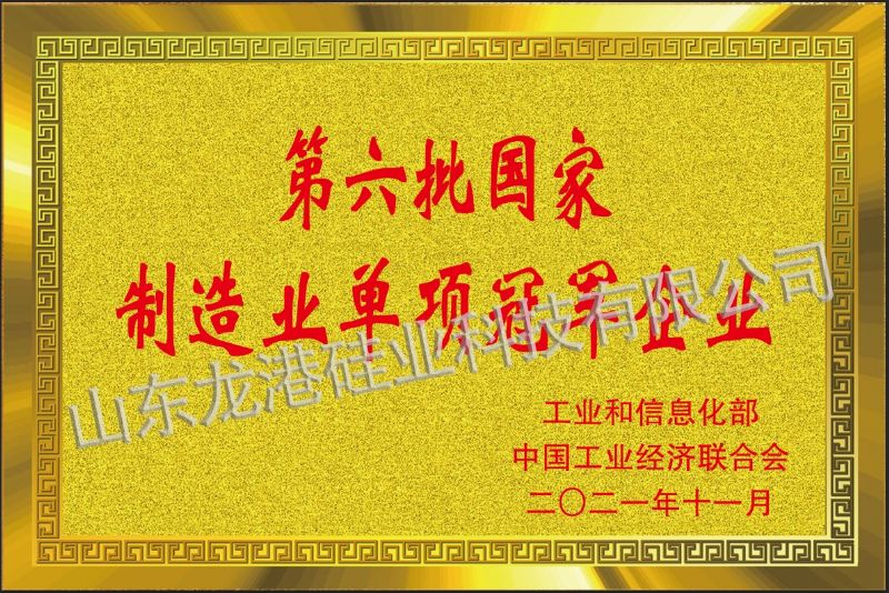 國家制造業單項冠軍企業